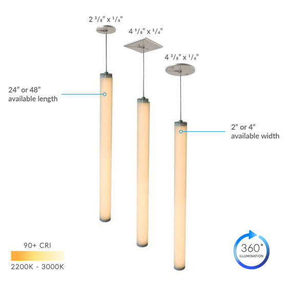Alcon 12168-1 Cosma Architectural LED Vertical Tube Pendant