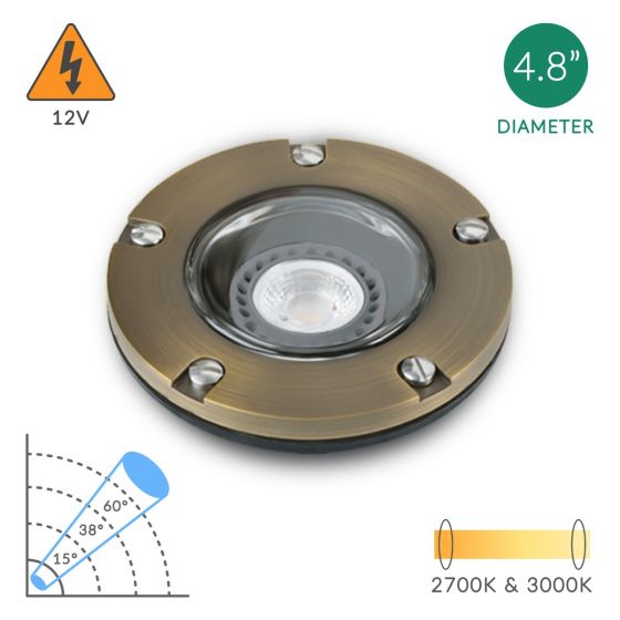 Alcon 9026-CB Low-Voltage 5-Inch Adjustable In-Ground LED Well Light