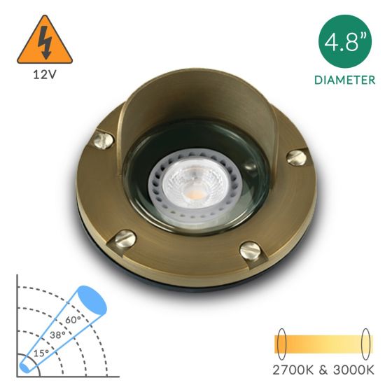 Alcon 9027 Low-Voltage 5-Inch Adjustable In-Ground LED Well Light