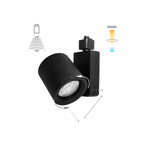 Alcon 13301 Canon Architectural LED Adjustable Beam Track Light