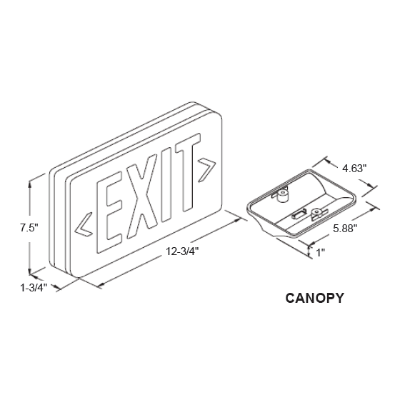 Alcon 16106 Architectural LED Thin Thermoplastic Emergency Exit Sign 