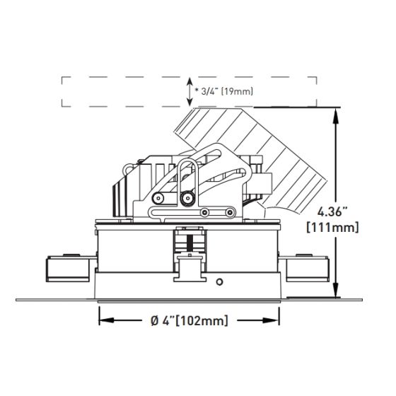 Lucifer F4S-AE-1-00 Fraxion Trimless Square Ajustable Recessed LED Downlight