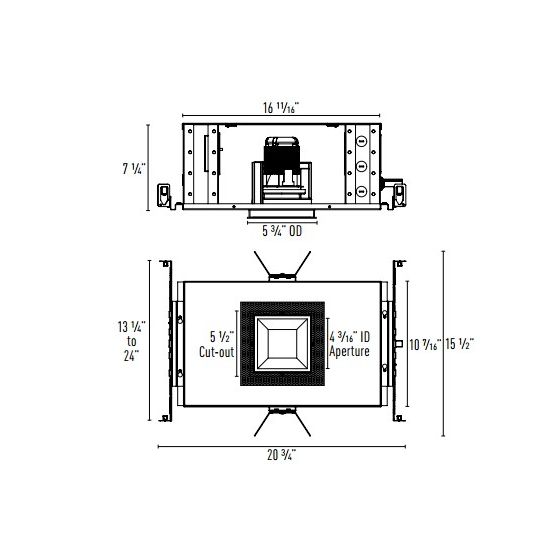 Intense Lighting IL-DSTL STLD302 Reflector with Regressed Lens LED Downlight Square Light + Trimless + Housing