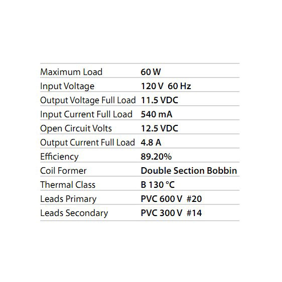 60W 12V DC Dimmable LED DC Magnetic Transformer Driver