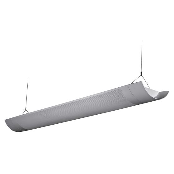 Alcon Lighting Marshal 10118-4 Full Perforated T8 and T5HO Fluorescent Architectural Linear 4 Foot Suspended Light Fixture – Uplight (Direct) and Downlight (Indirect)