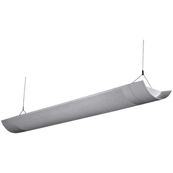 Alcon Lighting Marshal 10118-8 Full Perforated T8 and T5HO Fluorescent Architectural Linear 8 Foot Suspended Light Fixture – Uplight (Direct) and Downlight (Indirect)