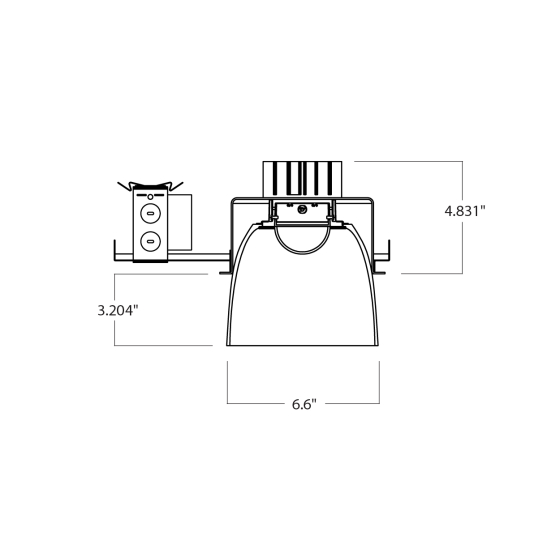 Alcon 14023 Semi-Recessed 6-Inch LED Downlight