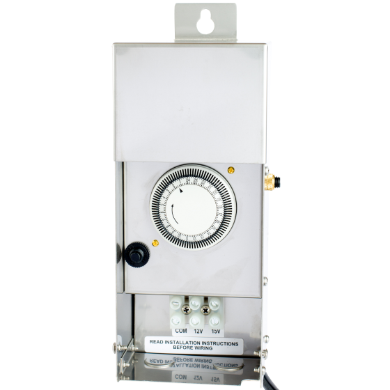 Alcon Lighting SST200W LED 200W 12V/15V AC Multi-Tap Stainless Steel Magnetic Dimmable Low Voltage Indoor/Outdoor Transformer