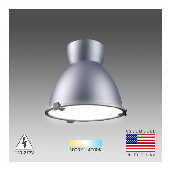 Alcon Lighting 15203 Hobart Architectural LED High and Low Bay Round Pendant Mount Direct Down Light Fixture