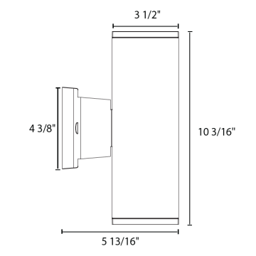 Alcon 11137 Squared Architectural 4-Inch, 2-Direction LED Wall Mount Light