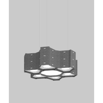Alcon 11168 acoustic pendant light shown with pewter finish