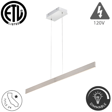 Alcon 12249 Architectural Vegan Leather Wrapped 42 Inch Linear LED Pendant 