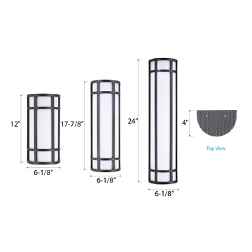 Alcon 11256 Architectural Outdoor LED Frosted Lens Wall Sconce
