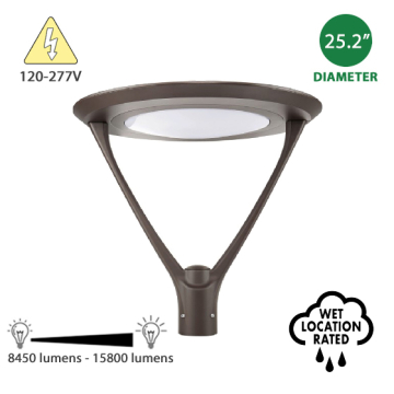 Alcon 11410-D Architectural Modern Double Arm LED Post Light | Selectable Wattage and Color Temperature
