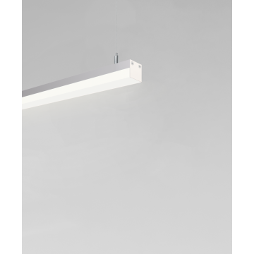 12100-10-P suspended pendant light shown with black finish and side-wrapping lens
