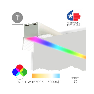 Alcon 12100-10-PR-RGBW Linear Trimless Recessed Wall Wash Color-Changing LED Light