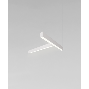 Alcon 12100-20-P-T T-shaped suspended pendant light shown in white finish with a flushed lens.