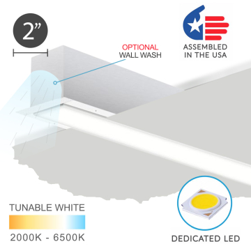 Alcon 12100-20-R-8 Continuum 20 Series Architectural LED Linear Recessed Mount Direct Light Fixture - 8 Foot