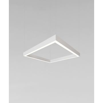 Alcon 12100-40-P-SQ, Square shaped pendant light shown in white finish and with a flushed lens.