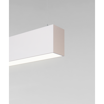 12100-22-P suspended pendant light shown with silver finish and flush lens