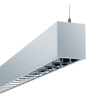 Alcon 12100-23-P-LVR Architectural Linear Louvered LED Pendant Uplight/Downlight
