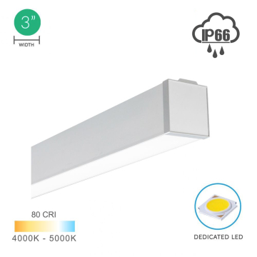Alcon 12100-35-S Wet-Location, Surface-Mounted Linear Outdoor LED Ceiling Light