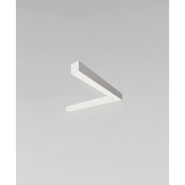 Alcon 12100-40-P-L L Shaped pendant light shown with white finish and a flushed lens.