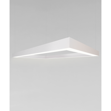 Alcon 12100-40-P-RC rectangular shaped pendant light shown in with white finish and a flushed lens.