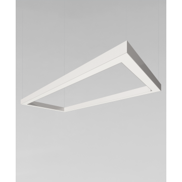Alcon 12100-40-P-RC rectangular shaped pendant light shown in with white finish and a flushed lens.