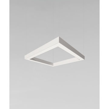 Alcon 12100-40-P-SQ, Square shaped pendant light shown in white finish and with a flushed lens.