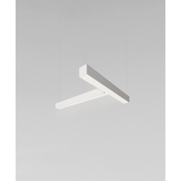 Alcon 12100-40-P-T, T shaped pendant light shown in with white finish and a flushed lens.