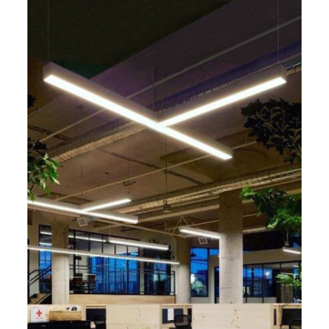 Alcon 12100-20-P-T T-shaped suspended pendant light shown in white finish with a flushed lens.