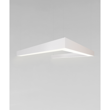Alcon 12100-40-P-U, U shaped pendant light shown in with white finish and a flushed lens.