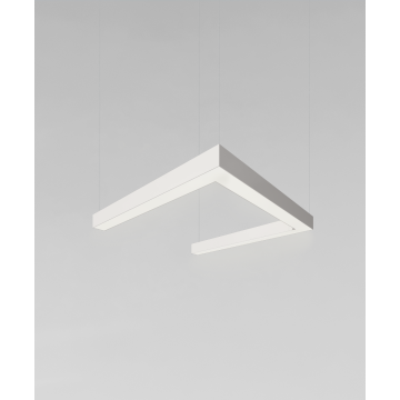 Alcon 12100-40-P-U, U shaped pendant light shown in with white finish and a flushed lens.