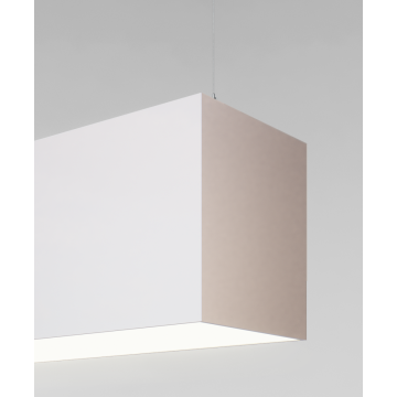 12100-66-P suspended pendant light shown with white finish and flush lens