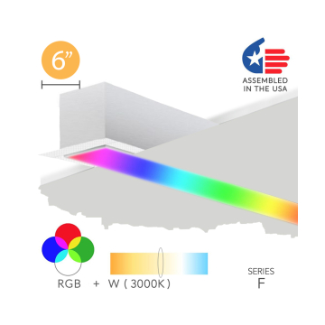 6 Inch RGBW Color-Changing Linear Recessed LED Light