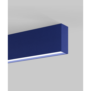 Alcon 12101-20-S-8 acoustic ceiling light shown with cobalt finish and regressed lens