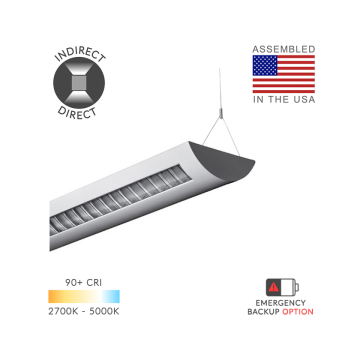 Alcon 12105-P, Half moon shaped pendant light shown in white finish and with white louvers.