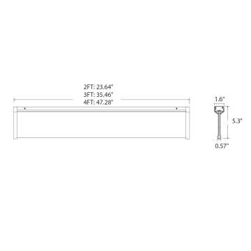 Alcon 12139-S Slim LED Linear Surface Mounted Light