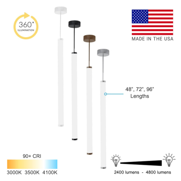 Alcon 12143 Architectural Vertical Cylinder Pendant LED Light