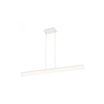 Alcon 12159-P, suspended linear pendant light shown in white finish and with dropped boxed lens.