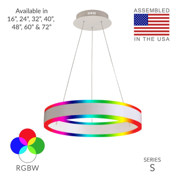 Alcon 12270-1-RGBW Redondo Suspended Architectural LED 1 Tier Ring Chandelier 