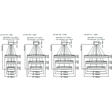 Alcon 12270-3-RGBW Redondo Suspended Architectural LED 3 Tier Ring Chandelier 
