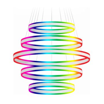 Alcon 12270-5-RGBW Redondo Suspended Architectural LED 5 Tier Ring Chandelier 