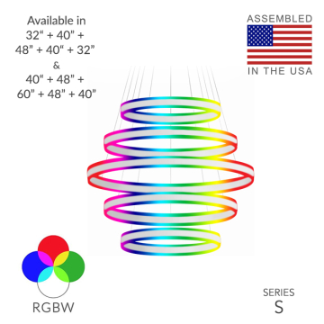 Alcon 12270-5-RGBW Redondo Suspended Architectural LED 5 Tier Ring Chandelier 