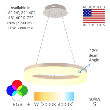 Alcon 12272-1 Architectural LED 1-Tier Ring Chandelier