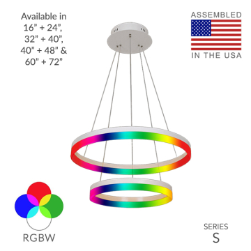 Alcon 12272-2-RGBW Redondo Architectural LED 2 Tier Ring Chandelier 