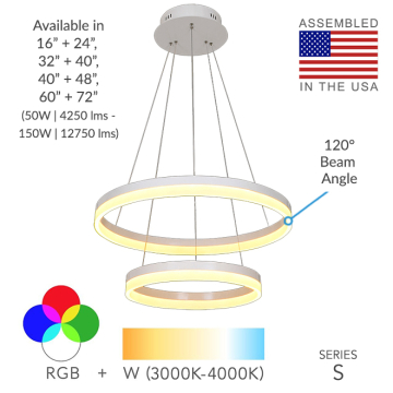 Alcon 12272-2 Architectural LED 2-Tier Ring Chandelier