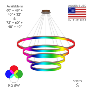 Alcon 12272-4-RGBW Redondo Architectural LED 4 Tier Ring Chandelier 