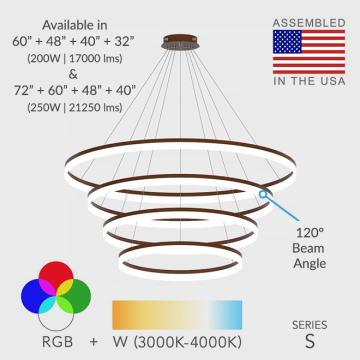 Alcon 12272-4 Architectural LED 4-Tier Ring Chandelier